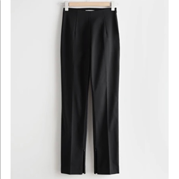 NEW & Others Stories Slim Zip-Cuff Trousers, black, organic cotton, size 34 - Picture 3 of 5